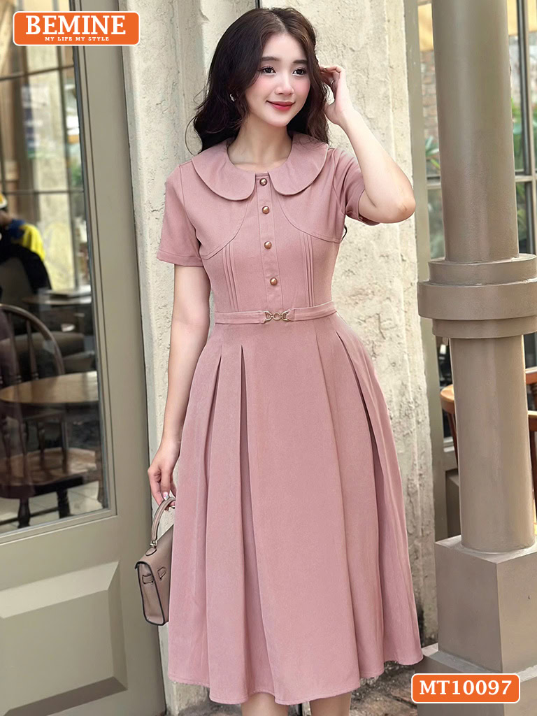 Đầm thiết kế BEMINE cổ sen dáng chữ A MT10097