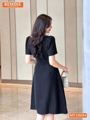 Đầm thiết kế BEMINE cổ sen phối dây nơ MT10094
