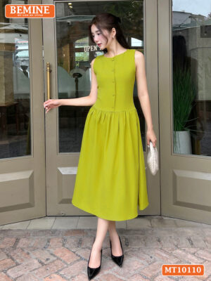 Đầm thiết kế BEMINE cổ tròn sát nách MT10110