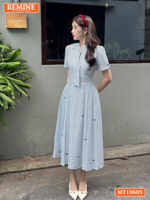 Đầm thiết kế BEMINE cổ cavat may liền MT10605