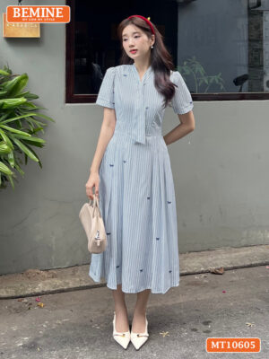 Đầm thiết kế BEMINE cổ cavat may liền MT10605