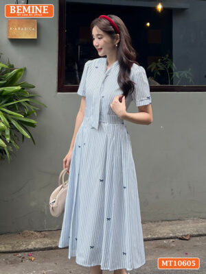 Đầm thiết kế BEMINE cổ cavat may liền MT10605