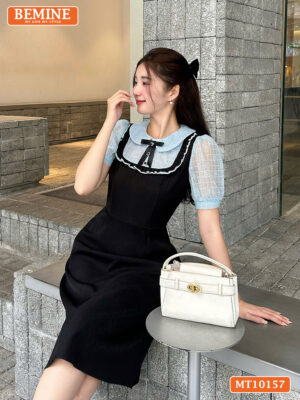 Đầm thiết kế BEMINE cổ giả yếm dáng chữ A MT10157