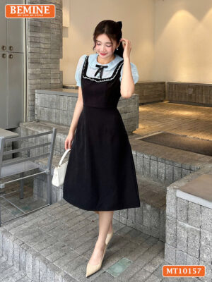 Đầm thiết kế BEMINE cổ giả yếm dáng chữ A MT10157