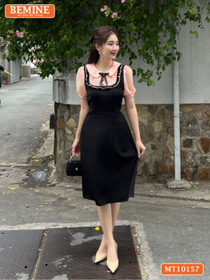 Đầm thiết kế BEMINE cổ giả yếm dáng chữ A MT10157