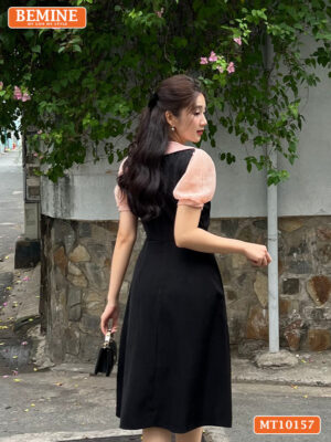Đầm thiết kế BEMINE cổ giả yếm dáng chữ A MT10157