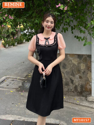 Đầm thiết kế BEMINE cổ giả yếm dáng chữ A MT10157
