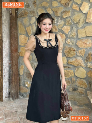 Đầm thiết kế BEMINE cổ giả yếm dáng chữ A MT10157