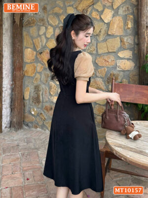 Đầm thiết kế BEMINE cổ giả yếm dáng chữ A MT10157