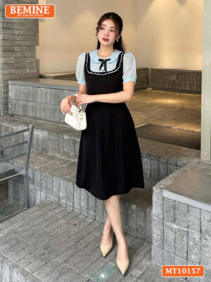Đầm thiết kế BEMINE cổ giả yếm dáng chữ A MT10157
