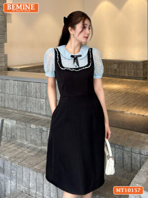 Đầm thiết kế BEMINE cổ giả yếm dáng chữ A MT10157