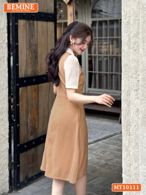 Đầm thiết kế BEMINE cổ sơ mi giả yếm MT10111