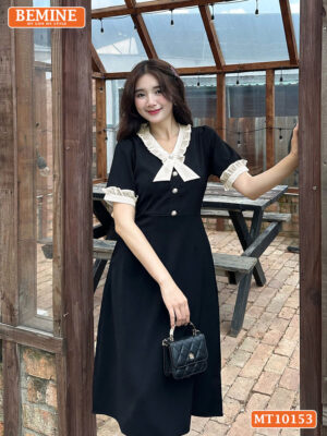 Đầm thiết kế BEMINE cổ tim viền bèo MT10153