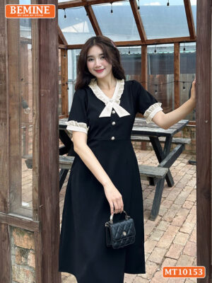 Đầm thiết kế BEMINE cổ tim viền bèo MT10153