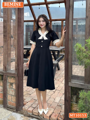 Đầm thiết kế BEMINE cổ tim viền bèo MT10153