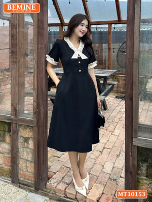 Đầm thiết kế BEMINE cổ tim viền bèo MT10153