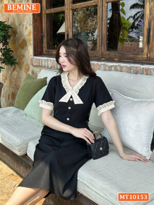 Đầm thiết kế BEMINE cổ tim viền bèo MT10153