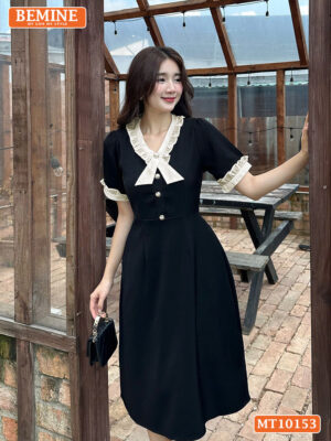 Đầm thiết kế BEMINE cổ tim viền bèo MT10153