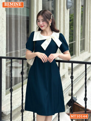 Đầm thiết kế BEMINE cổ tròn nơ kiểu MT10144