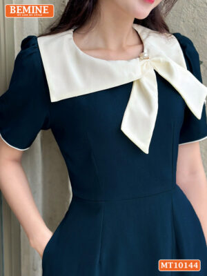 Đầm thiết kế BEMINE cổ tròn nơ kiểu MT10144