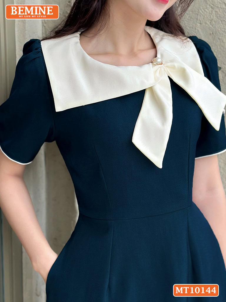 Đầm thiết kế BEMINE cổ tròn nơ kiểu MT10144