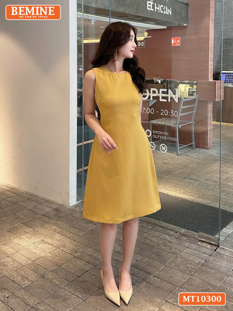 Đầm thiết kế BEMINE cổ tròn sát nách MT10300
