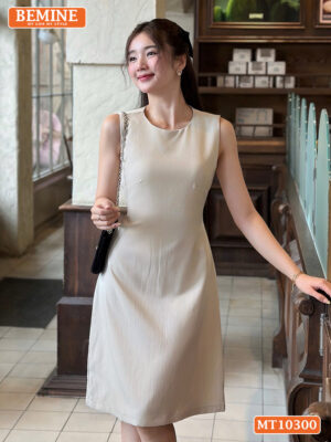 Đầm thiết kế BEMINE cổ tròn sát nách MT10300