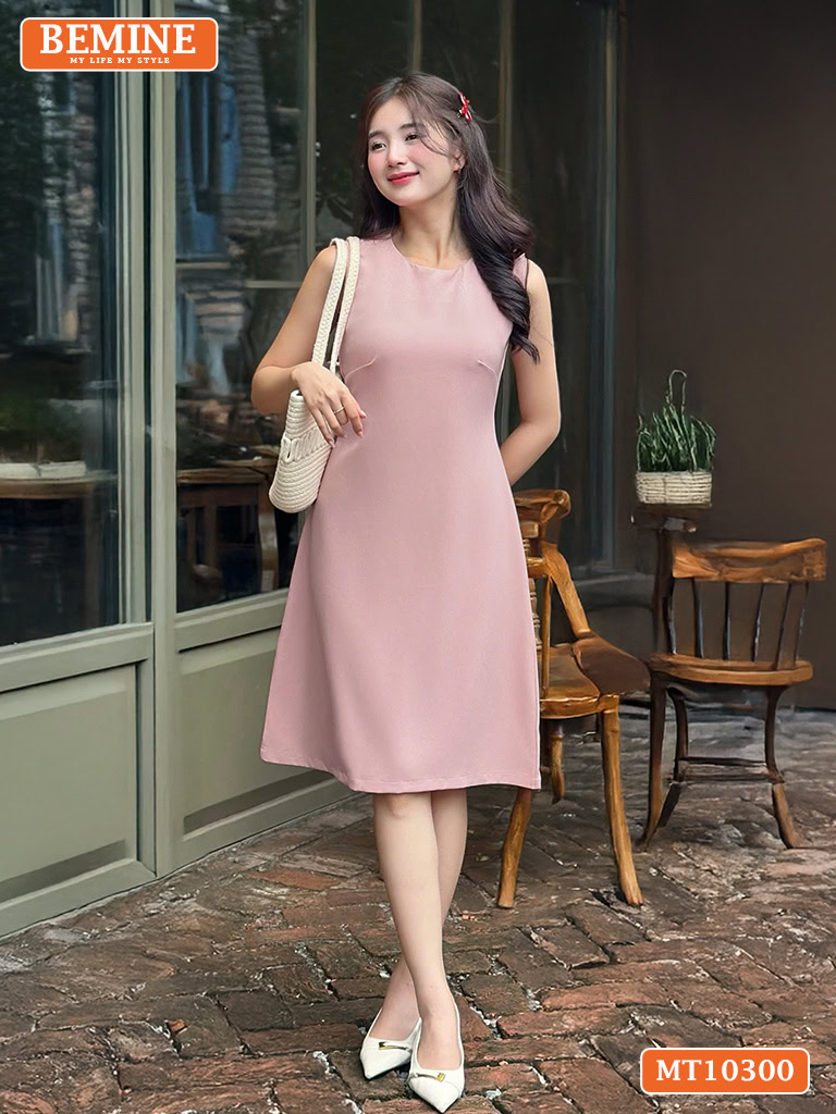Đầm thiết kế BEMINE cổ tròn sát nách MT10300