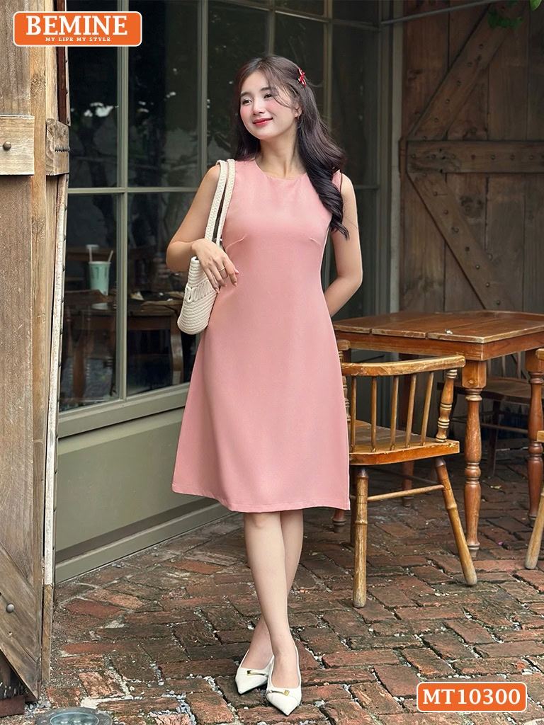 Đầm thiết kế BEMINE cổ tròn sát nách MT10300