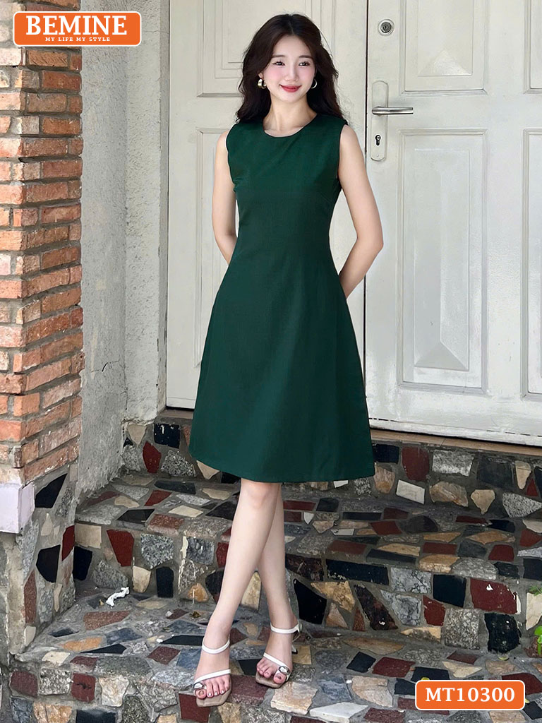 Đầm thiết kế BEMINE cổ tròn sát nách MT10300