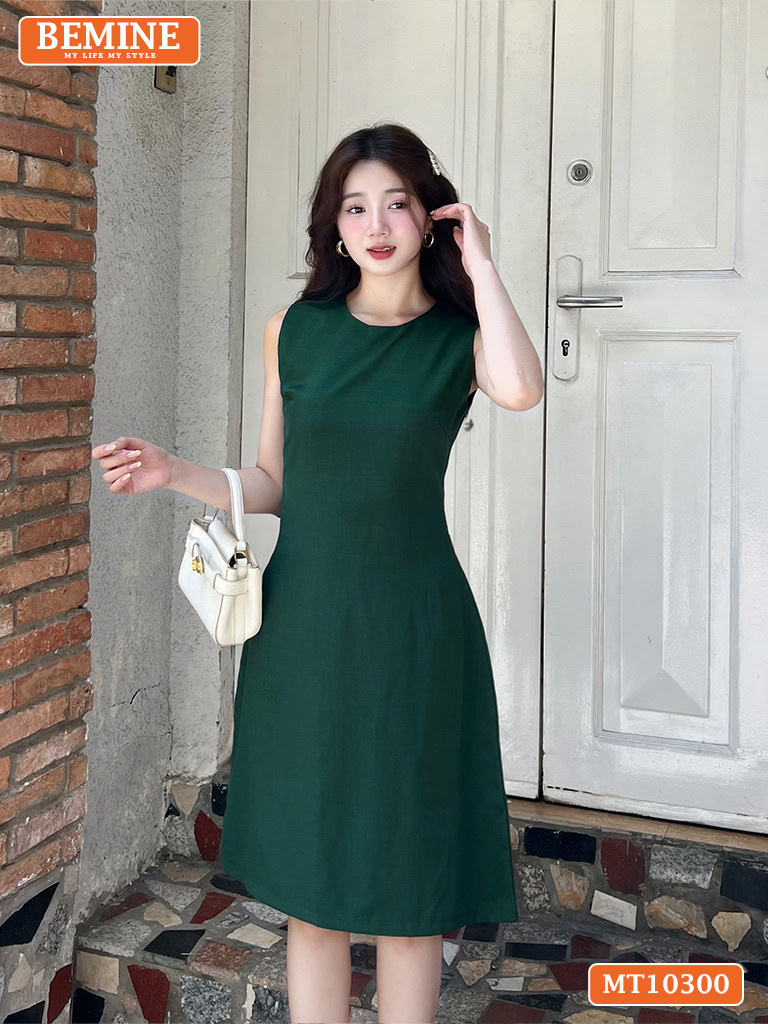 Đầm thiết kế BEMINE cổ tròn sát nách MT10300