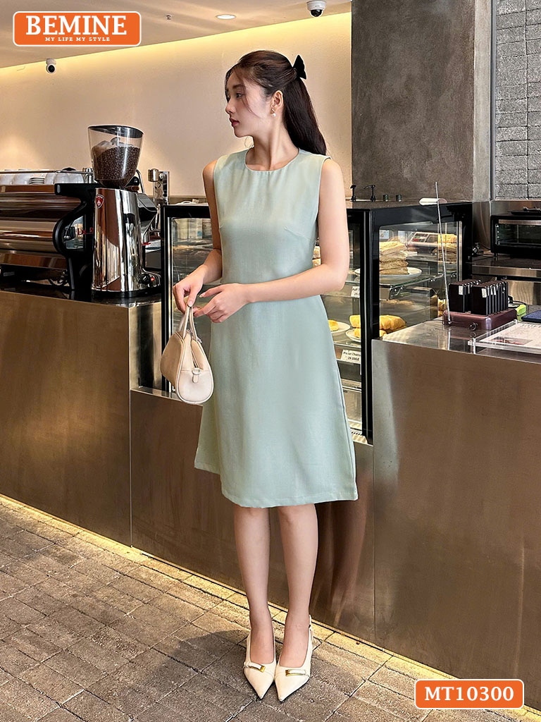 Đầm thiết kế BEMINE cổ tròn sát nách MT10300