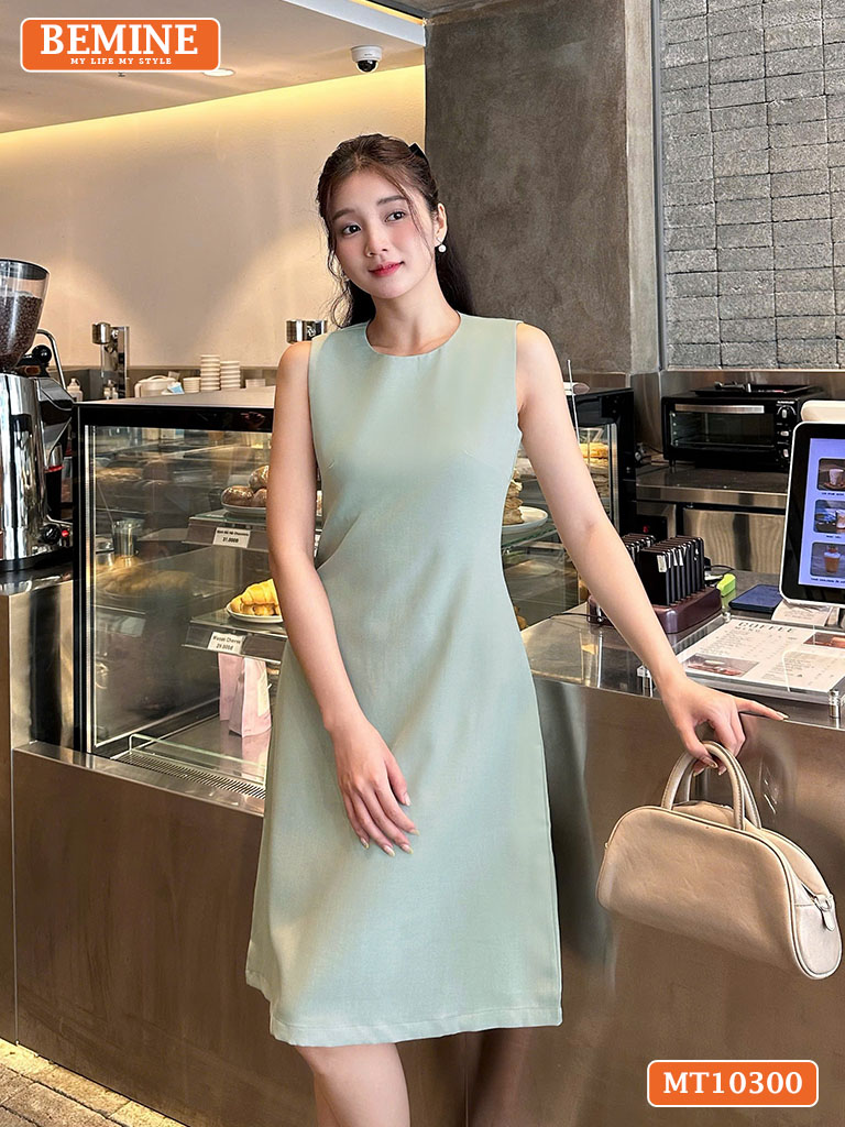 Đầm thiết kế BEMINE cổ tròn sát nách MT10300