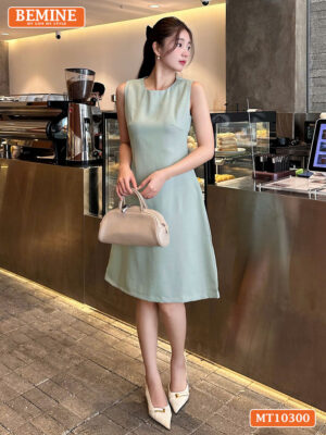 Đầm thiết kế BEMINE cổ tròn sát nách MT10300