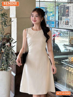 Đầm thiết kế BEMINE cổ tròn sát nách MT10300