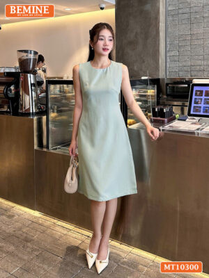 Đầm thiết kế BEMINE cổ tròn sát nách MT10300
