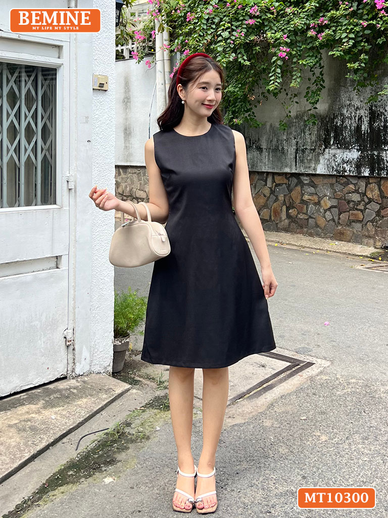 Đầm thiết kế BEMINE cổ tròn sát nách MT10300
