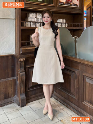Đầm thiết kế BEMINE cổ tròn sát nách MT10300