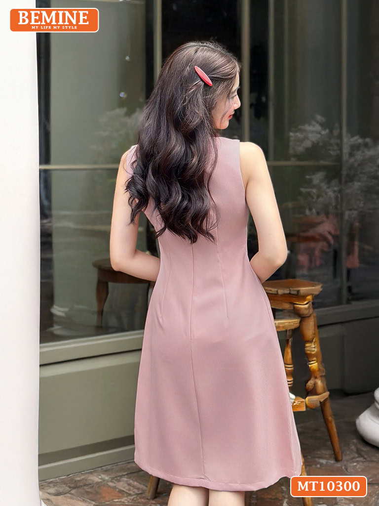 Đầm thiết kế BEMINE cổ tròn sát nách MT10300
