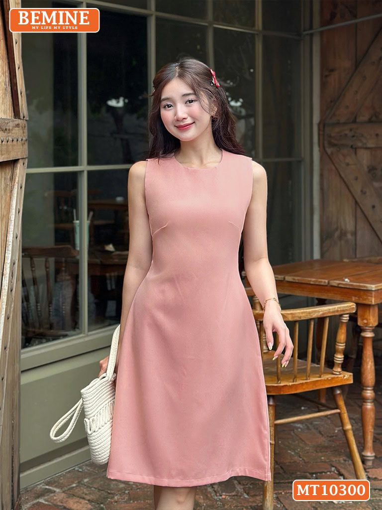 Đầm thiết kế BEMINE cổ tròn sát nách MT10300