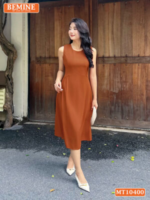 Đầm thiết kế BEMINE cổ tròn sát nách MT10400