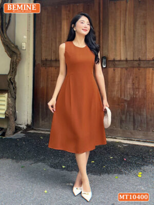 Đầm thiết kế BEMINE cổ tròn sát nách MT10400