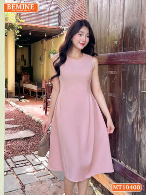 Đầm thiết kế BEMINE cổ tròn sát nách MT10400