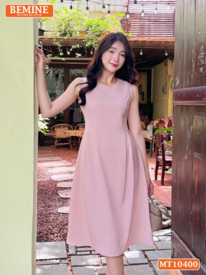 Đầm thiết kế BEMINE cổ tròn sát nách MT10400