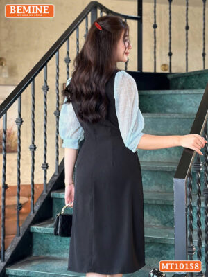 Đầm thiết kế BEMINE cổ vuông phối ren MT10158