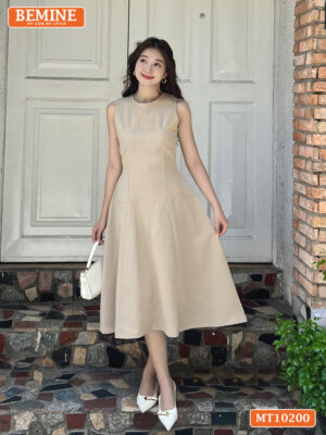 Đầm thiết kế BEMINE maxi sát nách dáng xòe MT10200