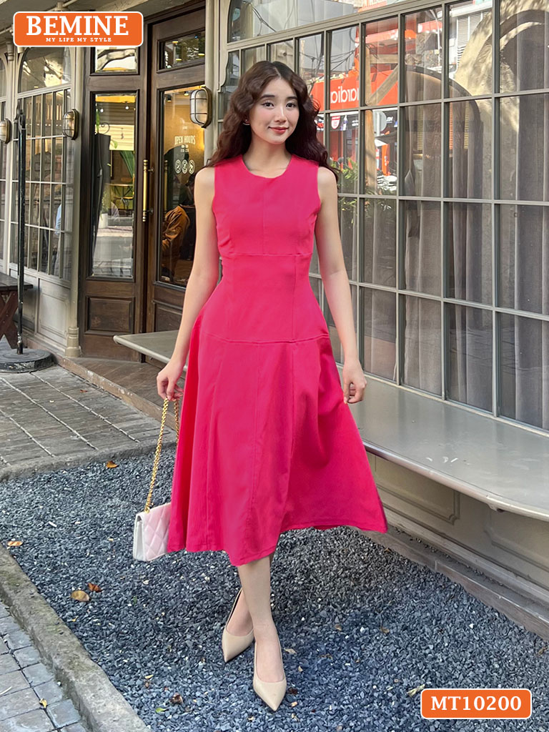 Đầm thiết kế BEMINE maxi sát nách dáng xòe MT10200