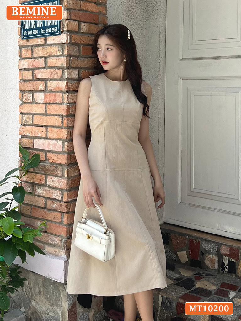 Đầm thiết kế BEMINE maxi sát nách dáng xòe MT10200