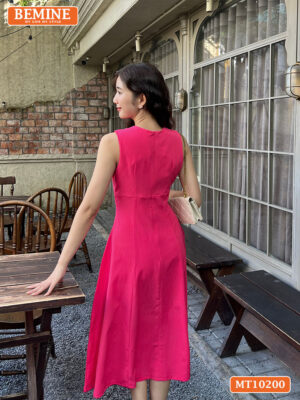 Đầm thiết kế BEMINE maxi sát nách dáng xòe MT10200