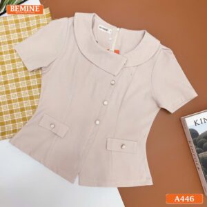 Áo thiết kế BEMINE cổ tròn dáng peplum A446